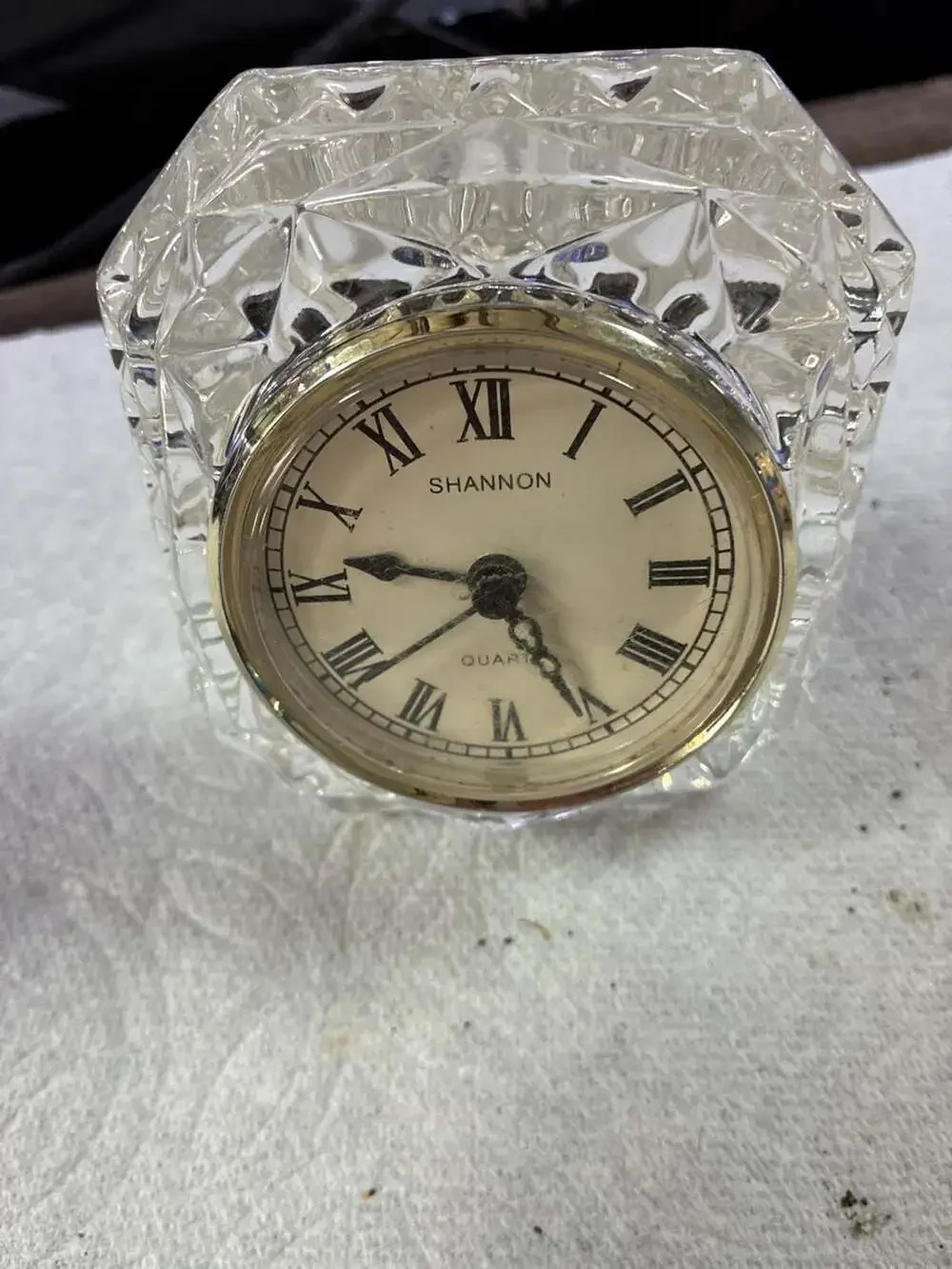 Shannon Emerald Crystal Desk Clock